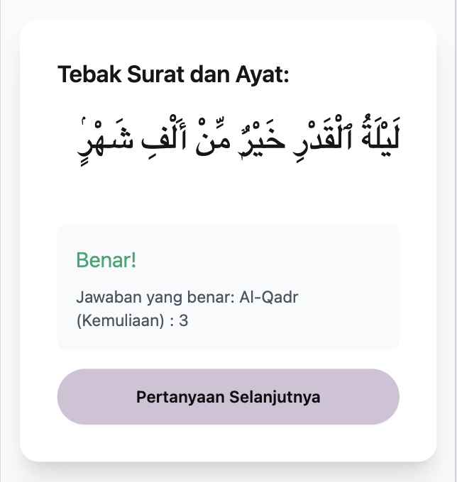 Tebak Surat & Ayat Screenshot 2
